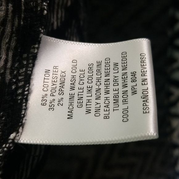 JM Collection chevron pattern white/black long open front coat size Large EUC - Picture 3 of 4
